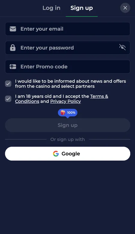 NineWin app registration first step